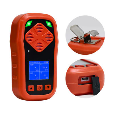 CE Portable Multi Gas Detectors 4 in 1 mit LCD-Display / wiederaufladbarer Lithiumbatterie