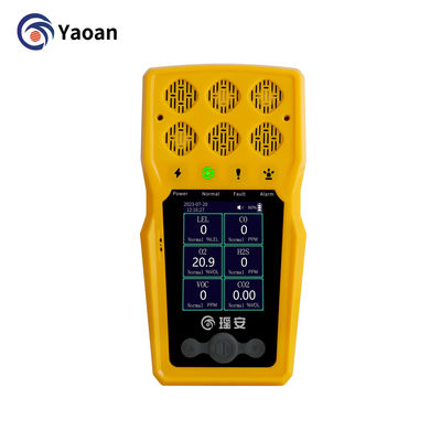 Portable 6-in-1-Multi-Gasdetektor Alarm Handheld C2H4 CO2 Kohlenmonoxid Gasleckage Detektor