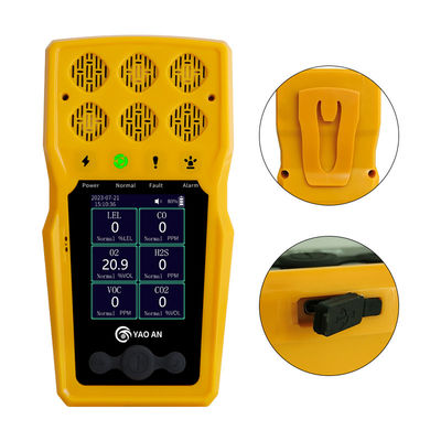 Portable Multi Gas Analyzer 6 in 1 EX CO2 CO2 O2 NO2 H2S VOC NH3 6 Gasdetektor mit Pumpe