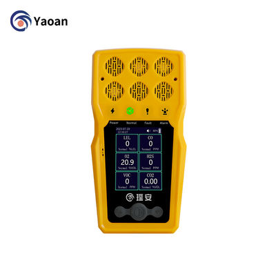CE ATEX 6 in 1 tragbare Gasdetektor CO CO2 H2S CL2 NH3 CH4 NO2 H2 Mehrfachgasdetektor